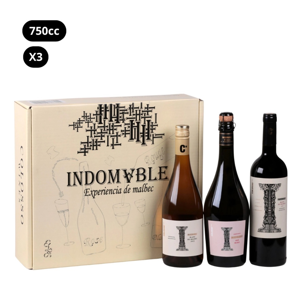 Indomable Experiencia Malbec Estuche 3 x 750 ml