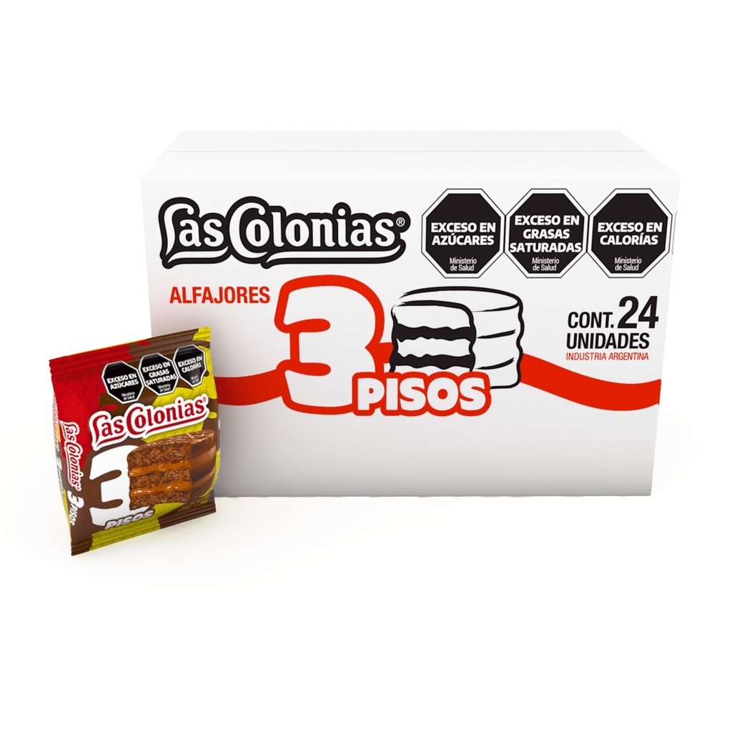 Alfajor Las Colonias Triple Negro Caja x 24