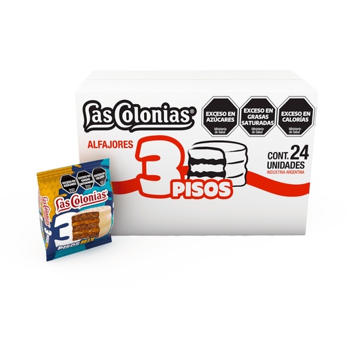 [EW-001696] Alfajor Las Colonias Triple Mixto Caja x 24